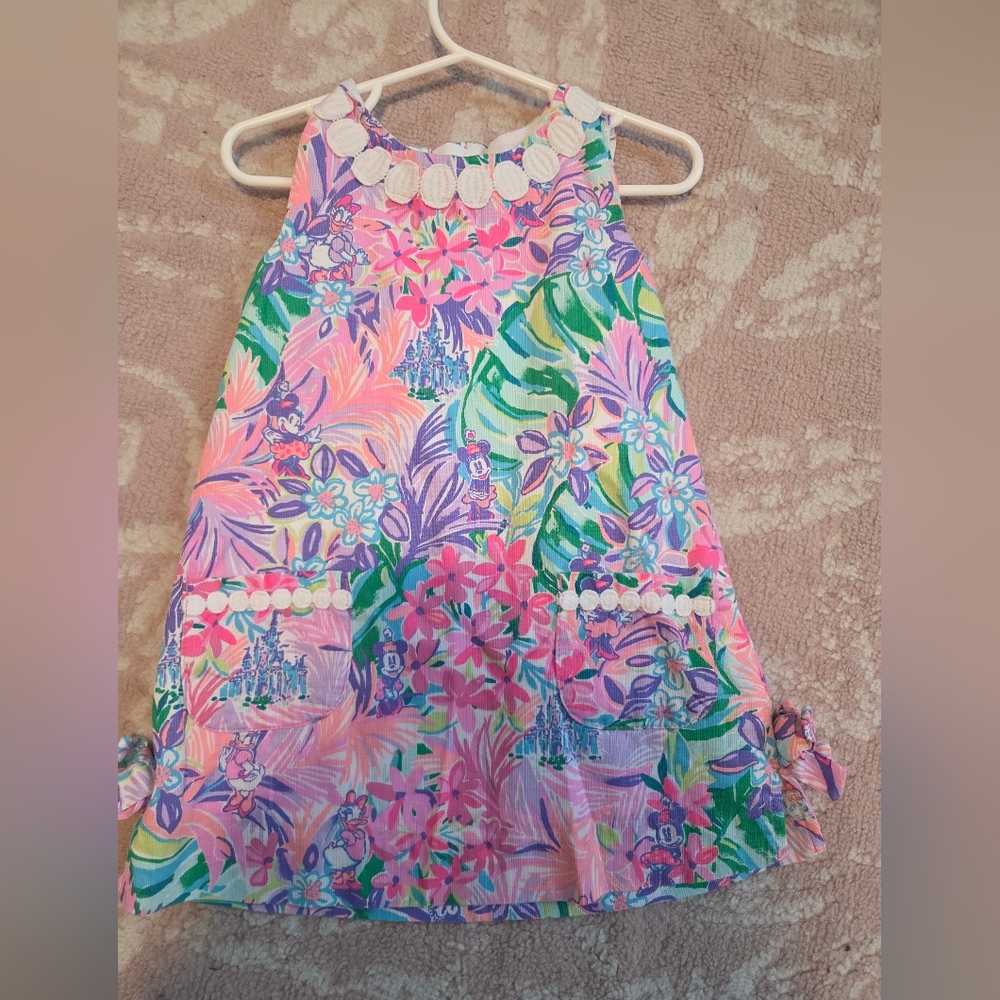 Lilly Pulitzer Girls Floral Sundress with Shell Trim